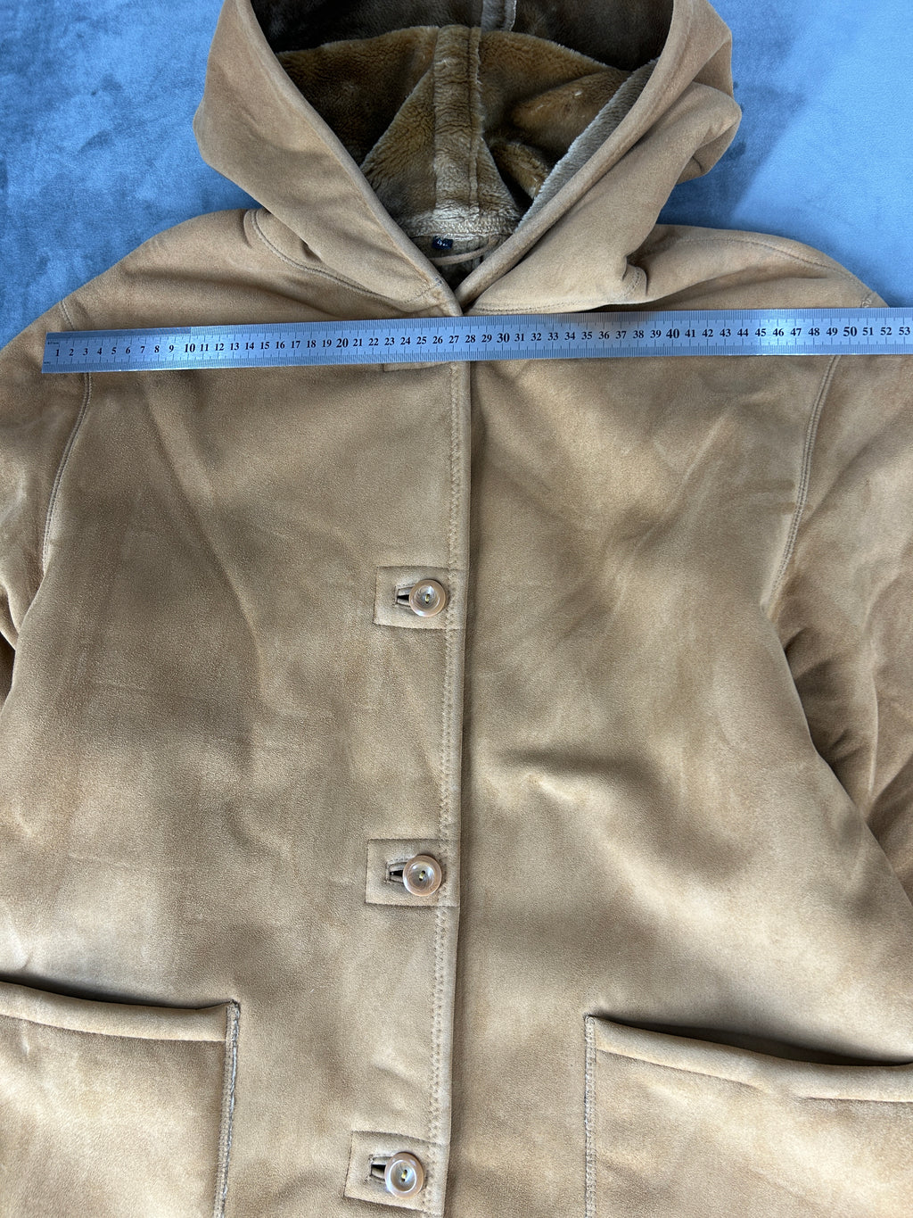 Cappotto in montone beige con cappuccio vintage – Donna Taglia M (IT 44)
