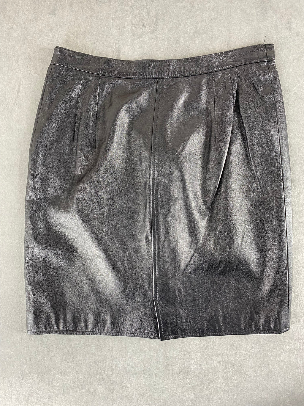 Gonna in pelle nera vintage – Donna Taglia L (IT 46)
