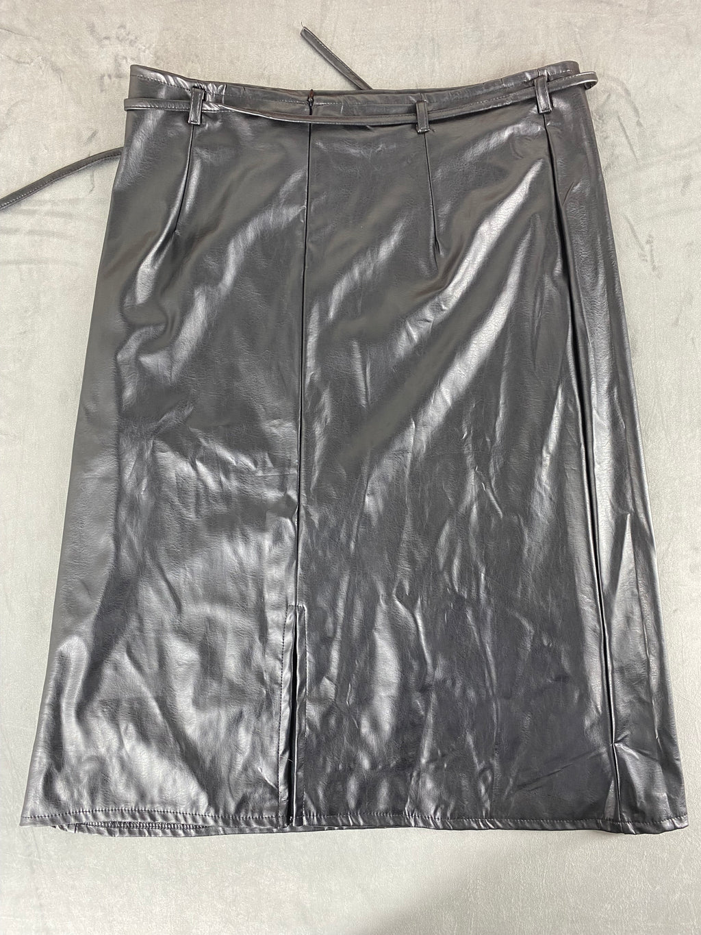 Gonna lunga in similpelle nera vintage – Donna Taglia XXL (IT 52)