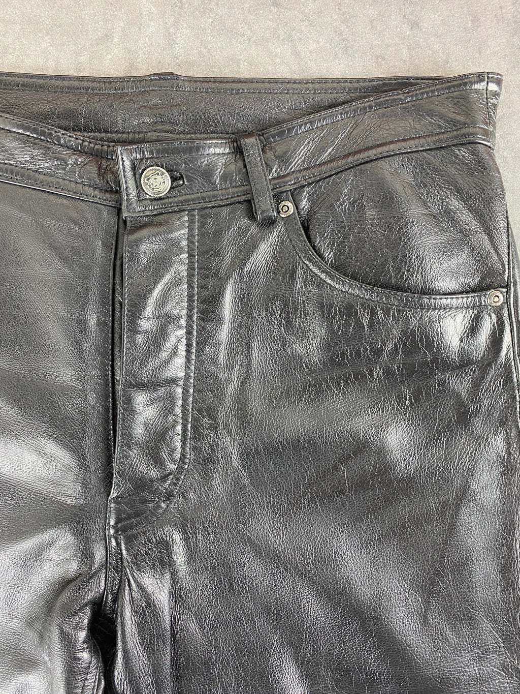 Pantaloni di pelle neri vintage – Uomo Taglia L