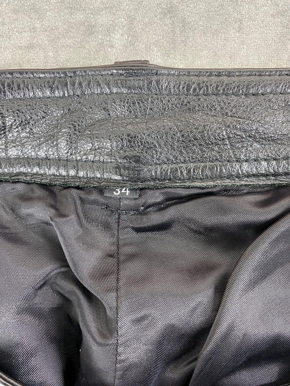 Pantaloni di pelle neri vintage – Uomo Taglia L