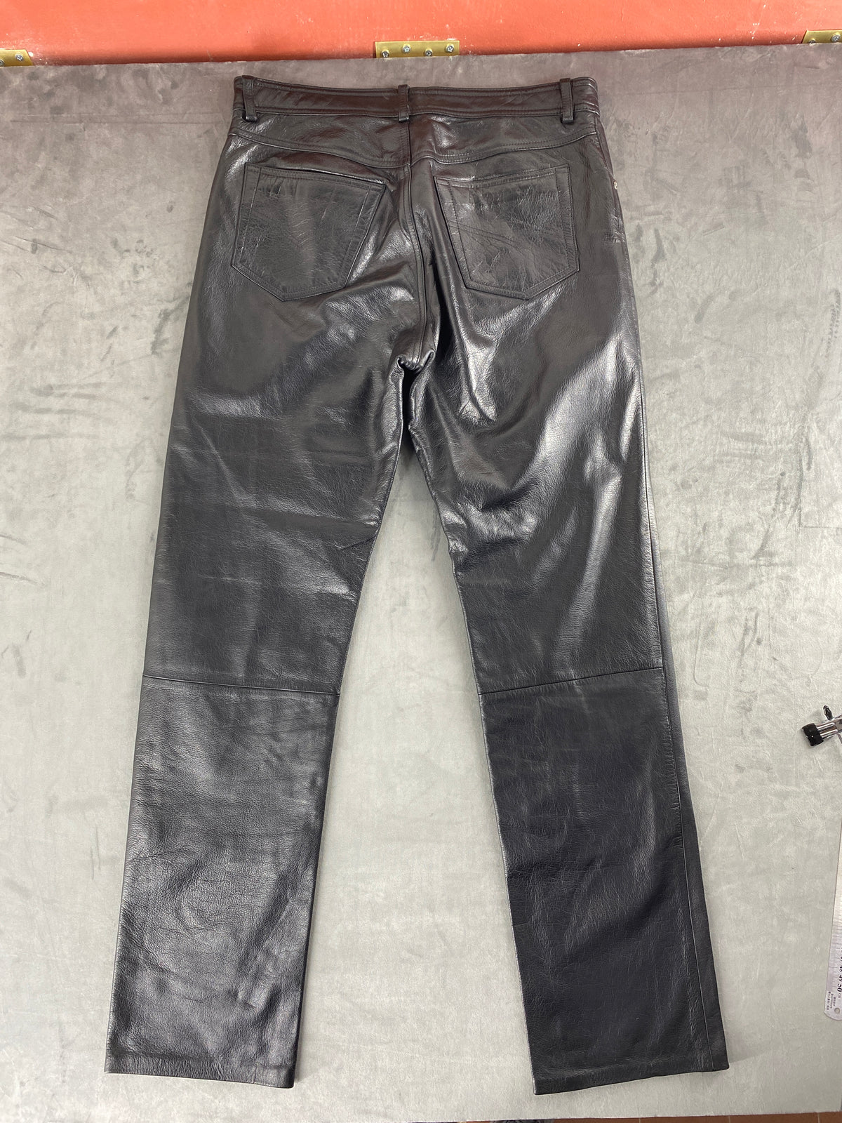 Pantaloni di pelle neri vintage – Uomo Taglia L