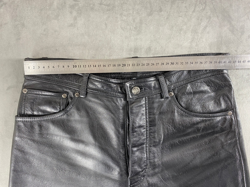 Pantaloni di pelle neri vintage – Uomo Taglia L