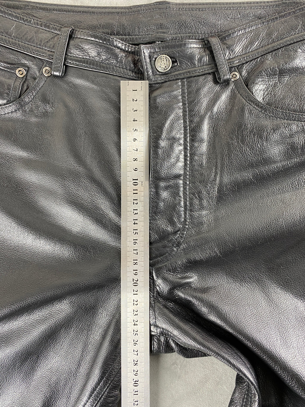 Pantaloni di pelle neri vintage – Uomo Taglia L