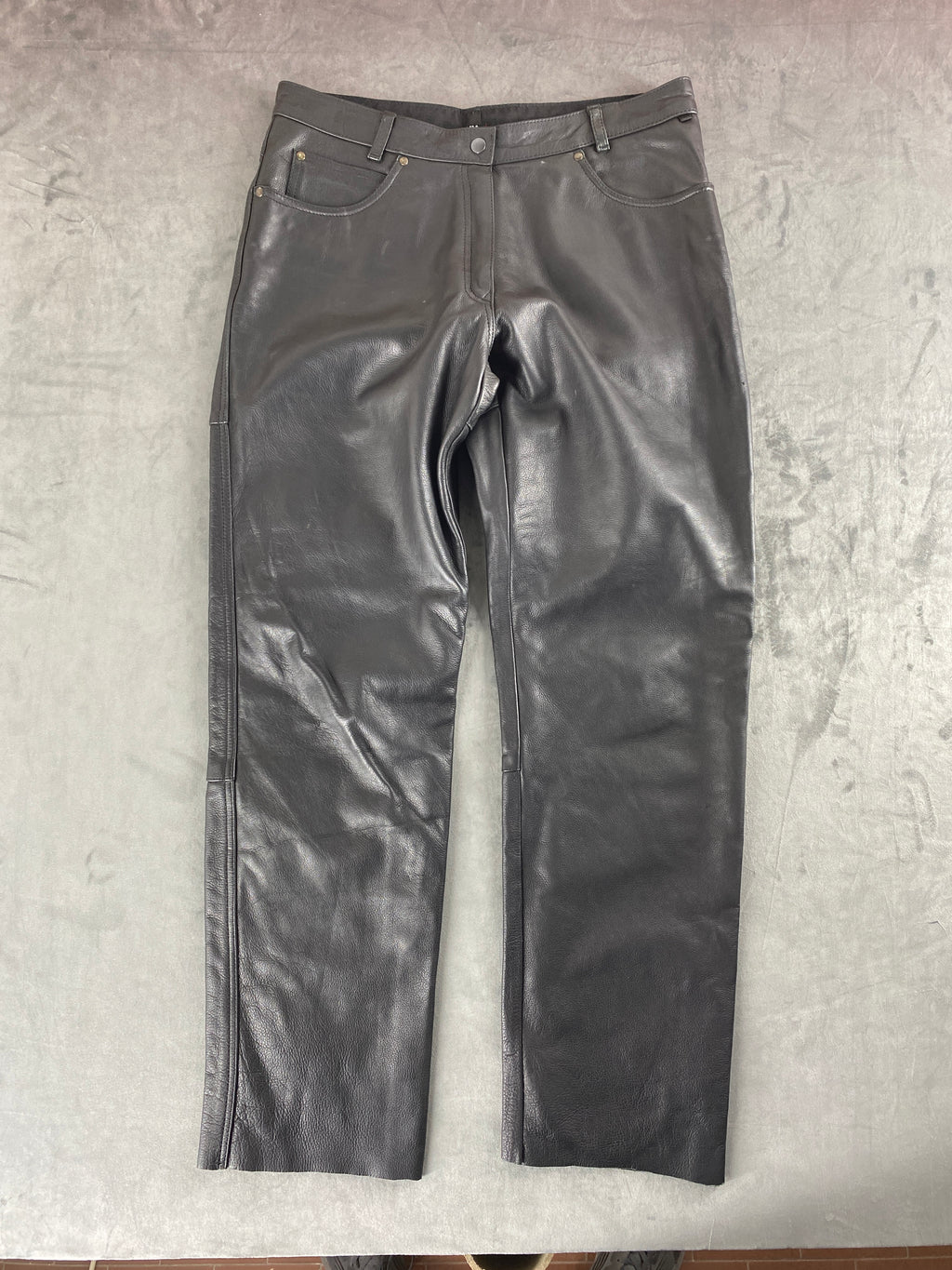 Pantaloni di pelle neri vintage – Donna Taglia M (IT 42)