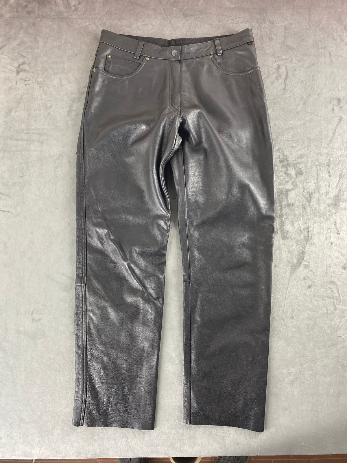 Pantaloni di pelle neri vintage – Donna Taglia M (IT 42)