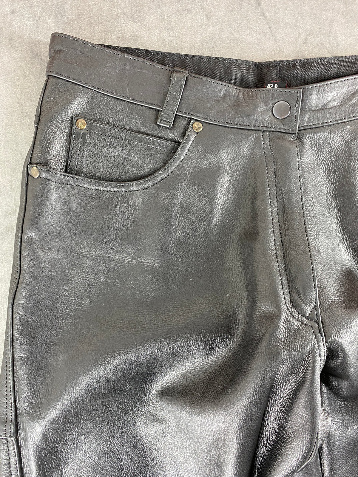 Pantaloni di pelle neri vintage – Donna Taglia M (IT 42)