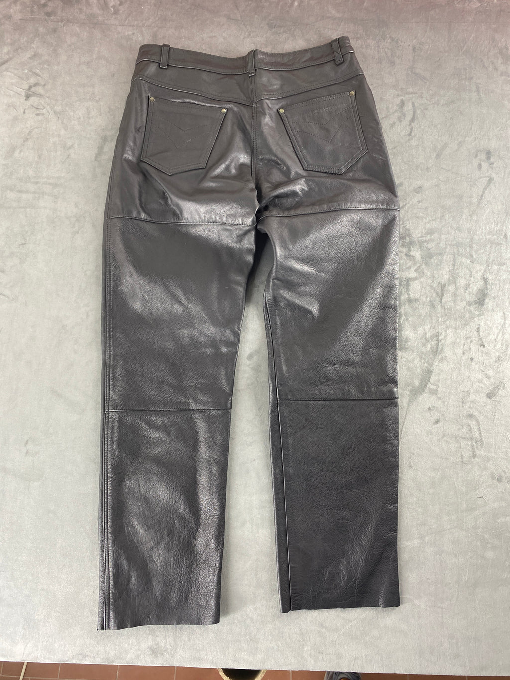Pantaloni di pelle neri vintage – Donna Taglia M (IT 42)