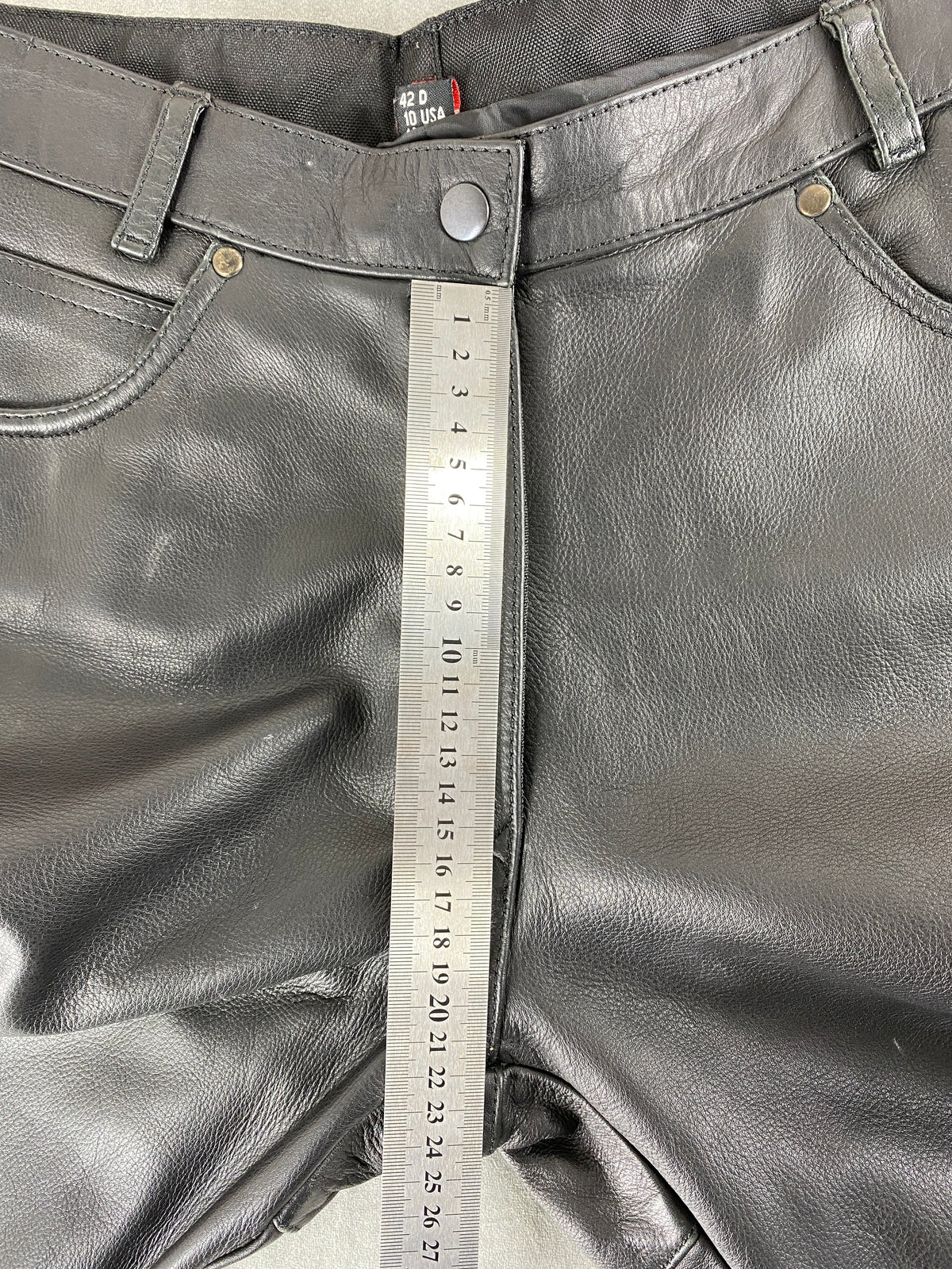 Pantaloni di pelle neri vintage – Donna Taglia M (IT 42)