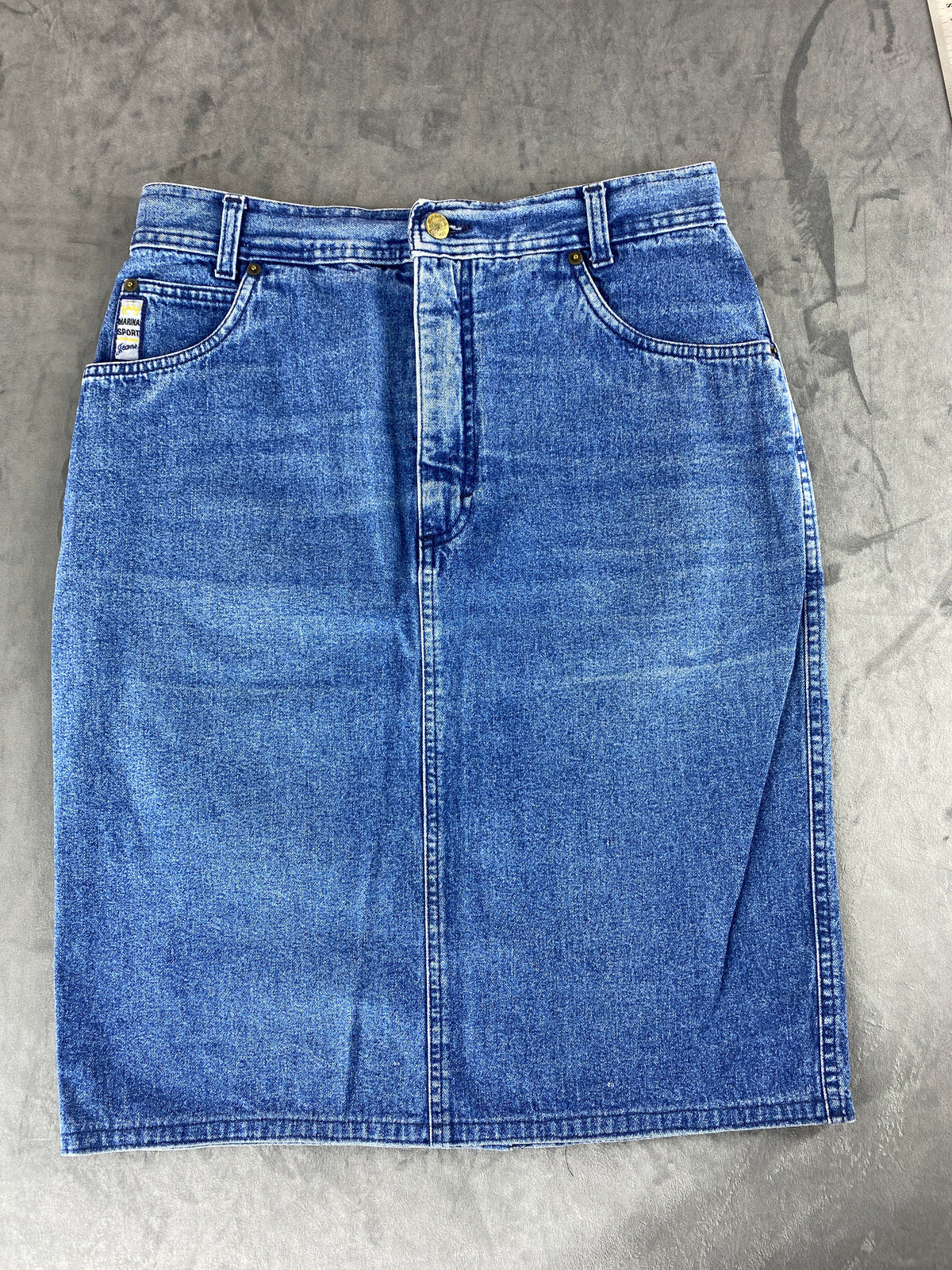 Gonna di jeans al ginocchio vintage – Donna Taglia L (IT 47)
