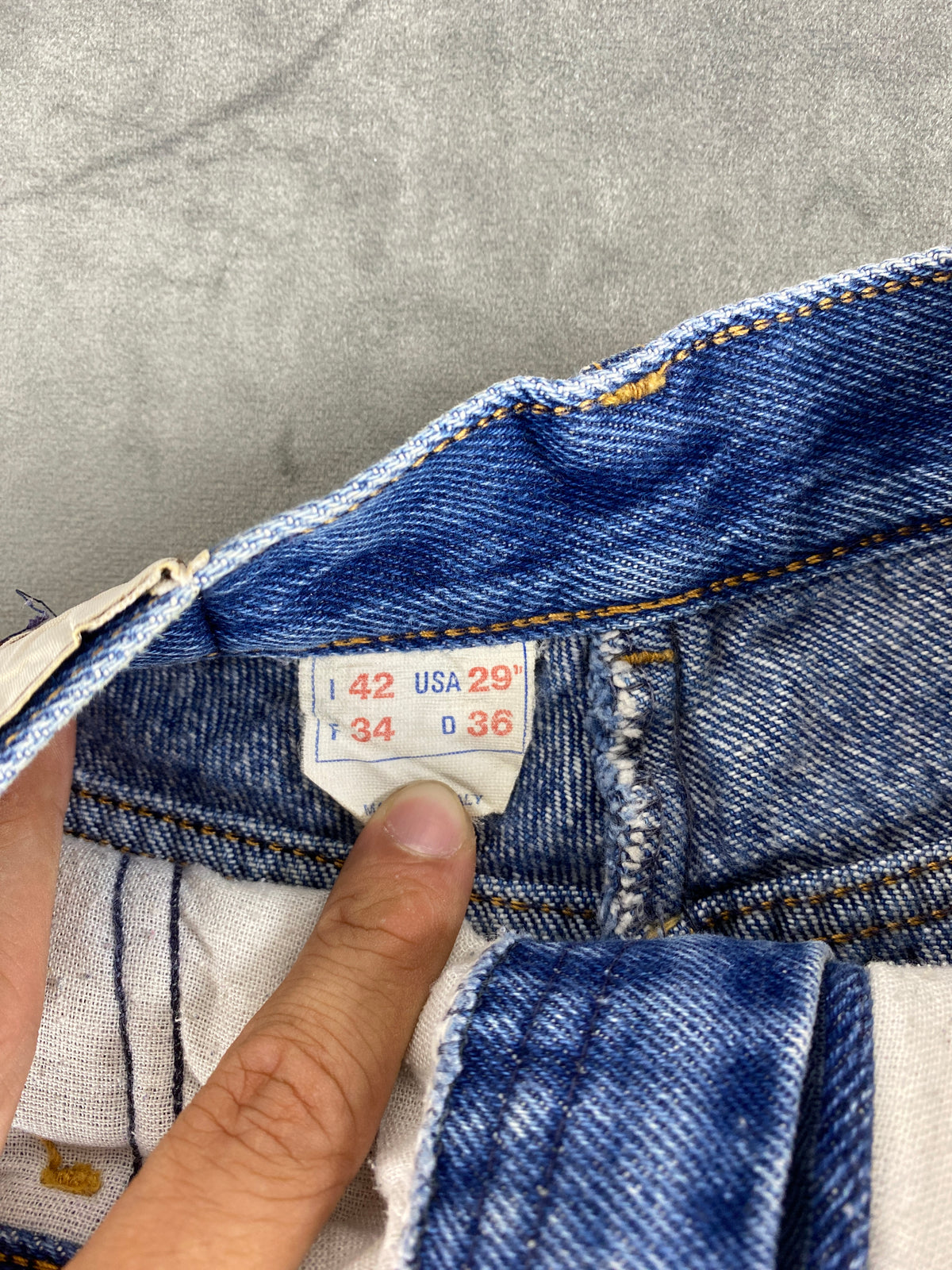 Gonna di jeans al ginocchio vintage – Donna Taglia M (IT 42)