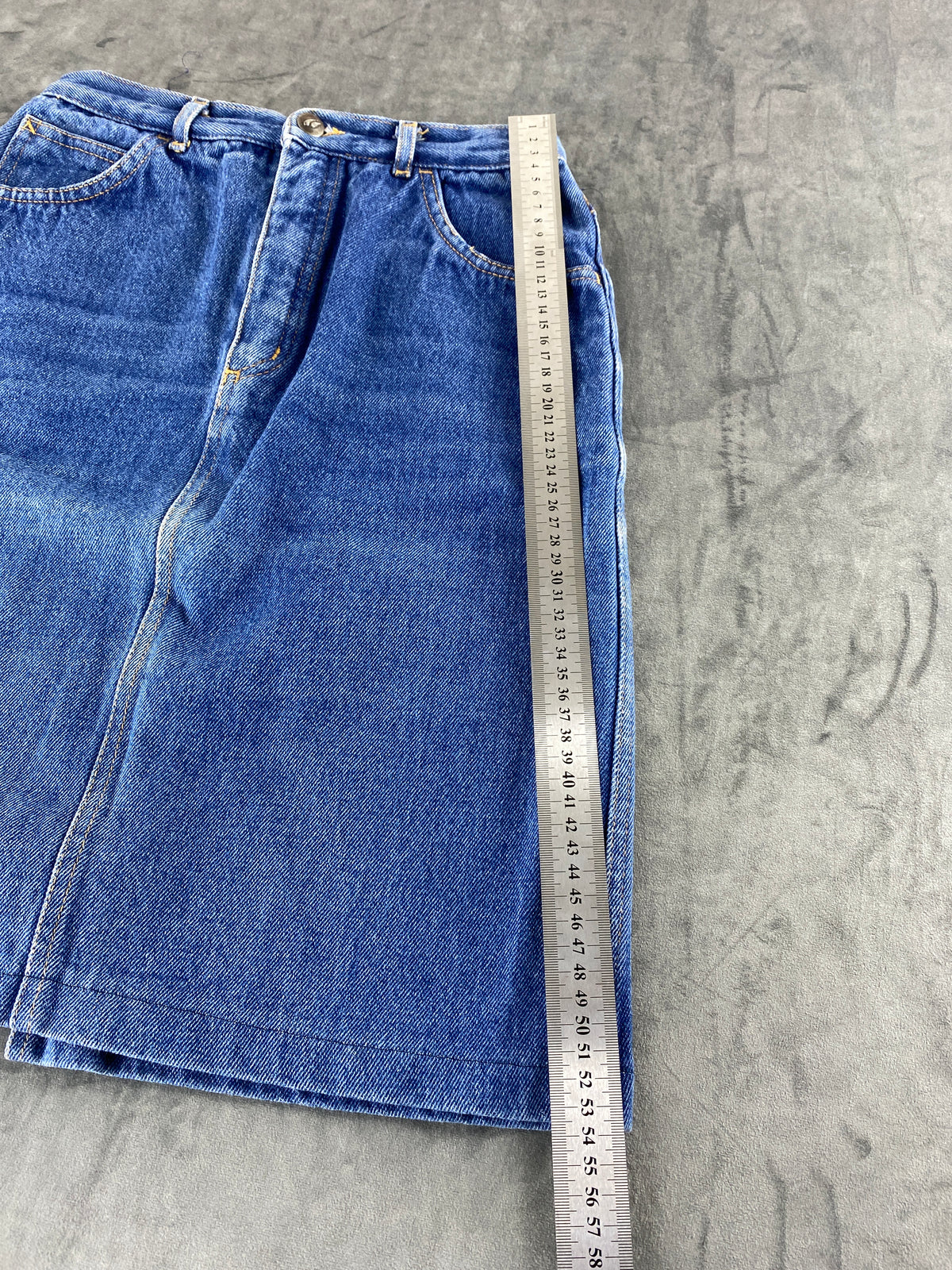 Gonna di jeans al ginocchio vintage – Donna Taglia M (IT 42)
