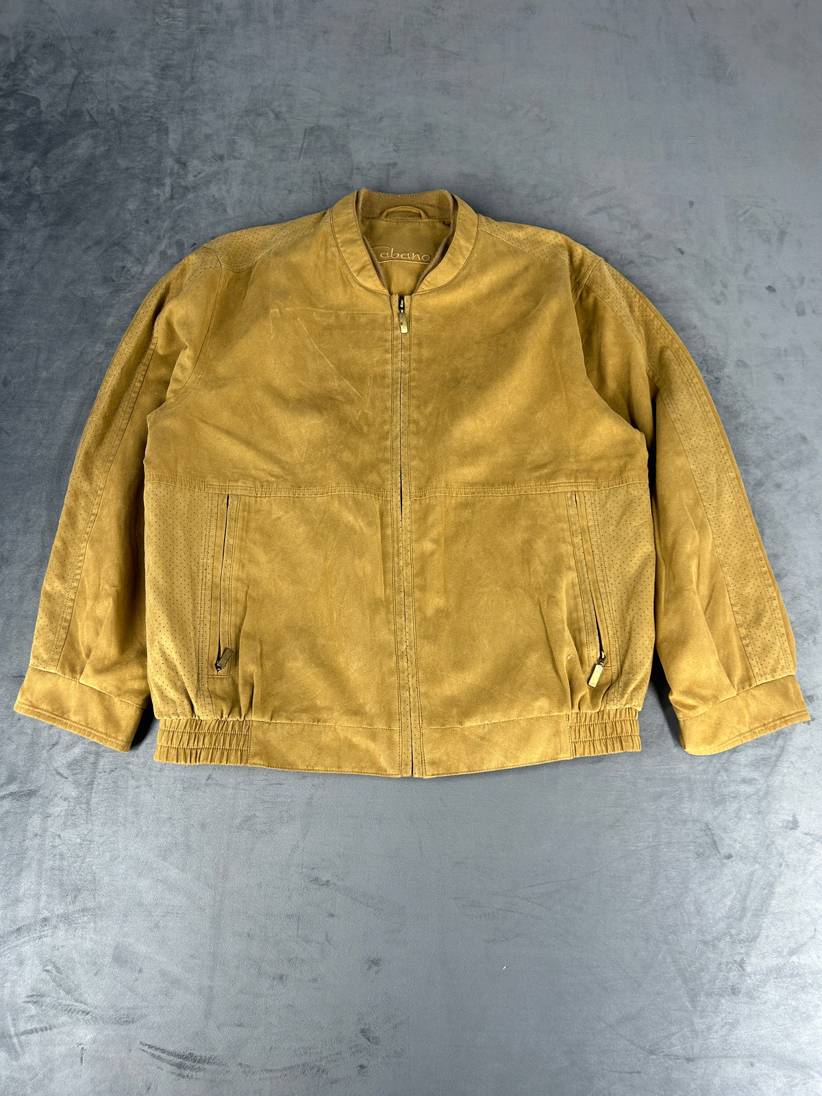 Bomber in pelle scamosciata cammello vintage – Donna Taglia L (IT 46)