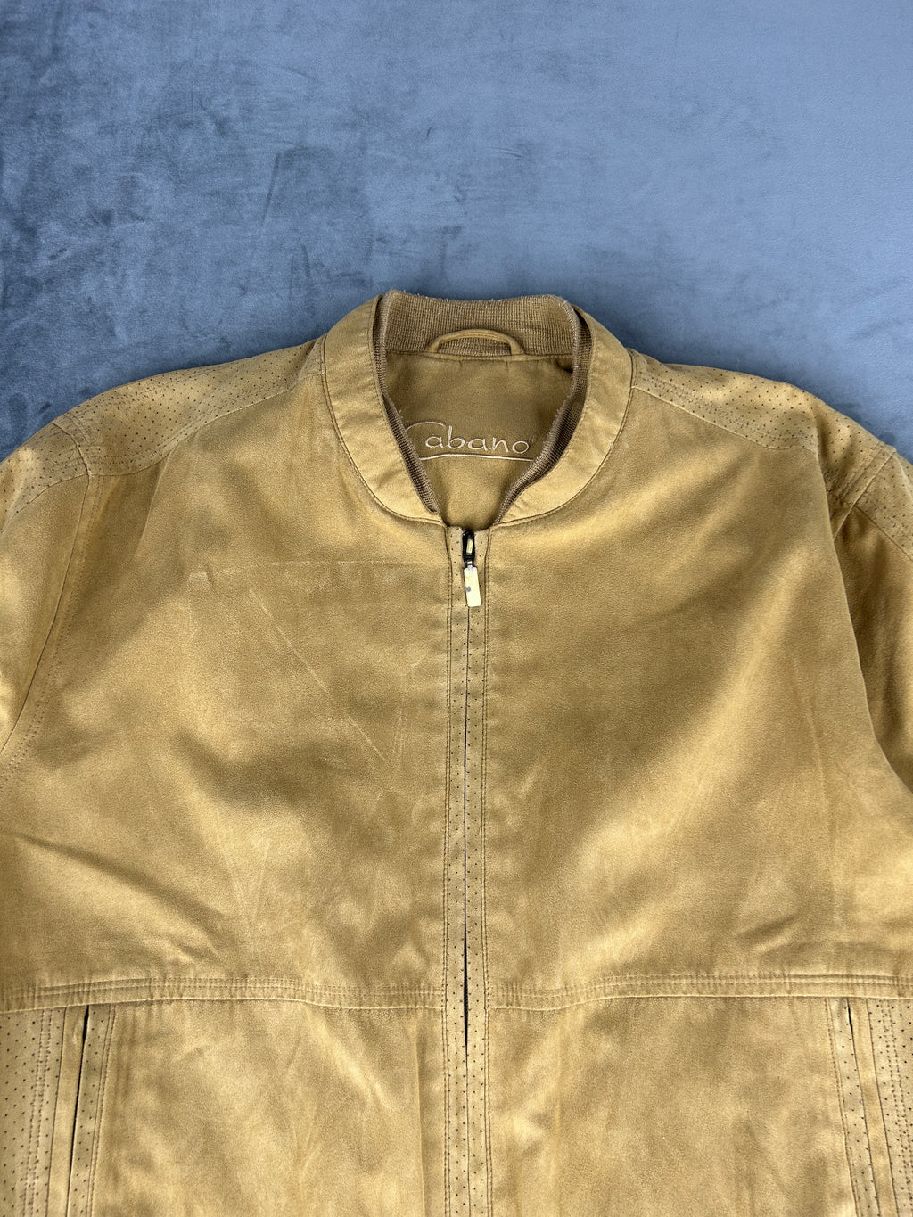 Bomber in pelle scamosciata cammello vintage – Donna Taglia L (IT 46)