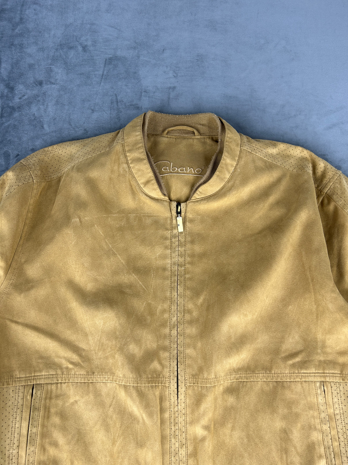 Bomber in pelle scamosciata cammello vintage – Donna Taglia L (IT 46)