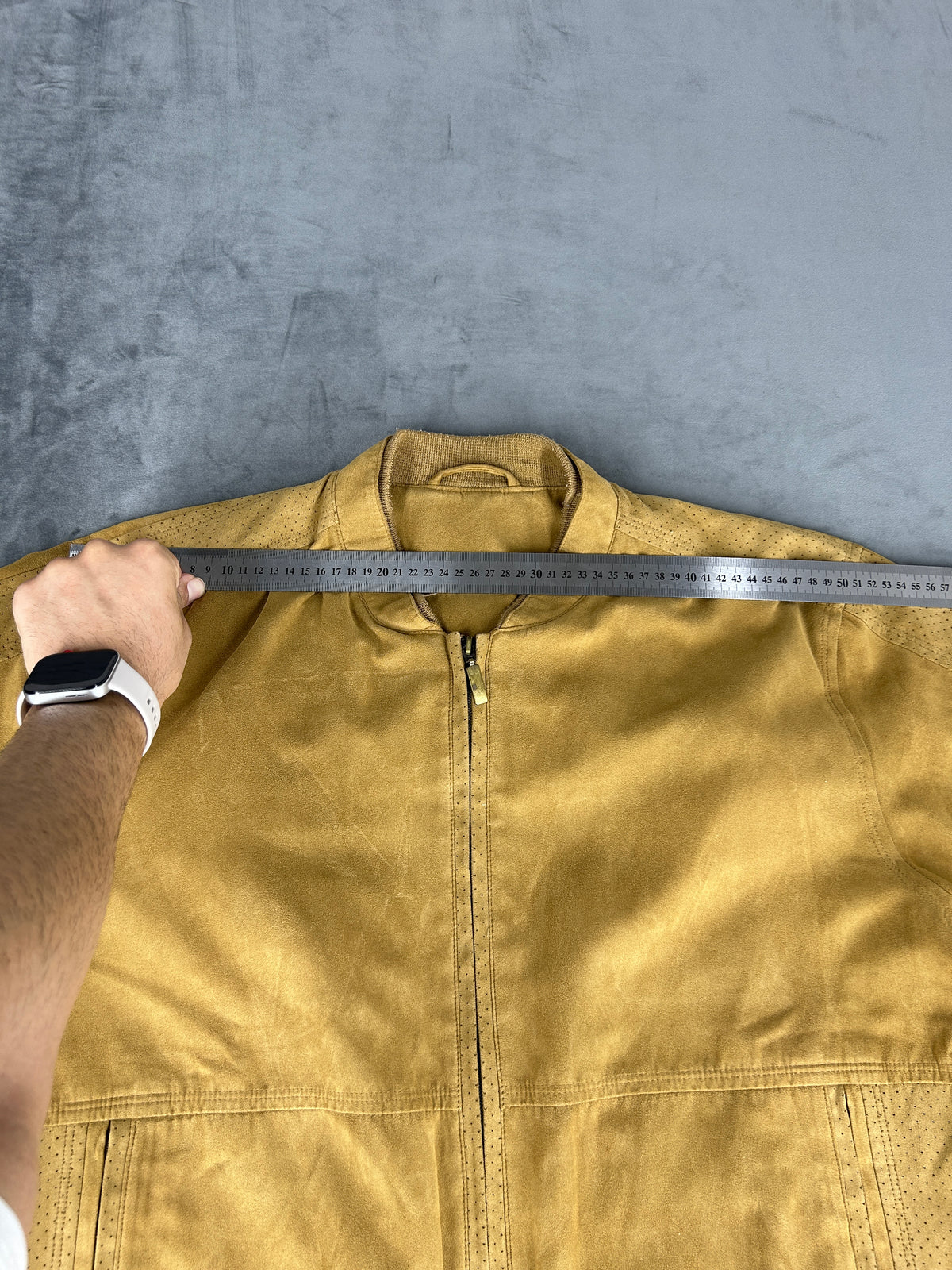 Bomber in pelle scamosciata cammello vintage – Donna Taglia L (IT 46)