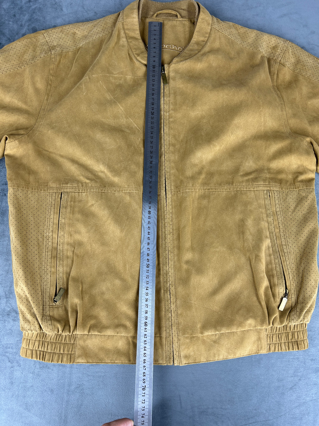Bomber in pelle scamosciata cammello vintage – Donna Taglia L (IT 46)