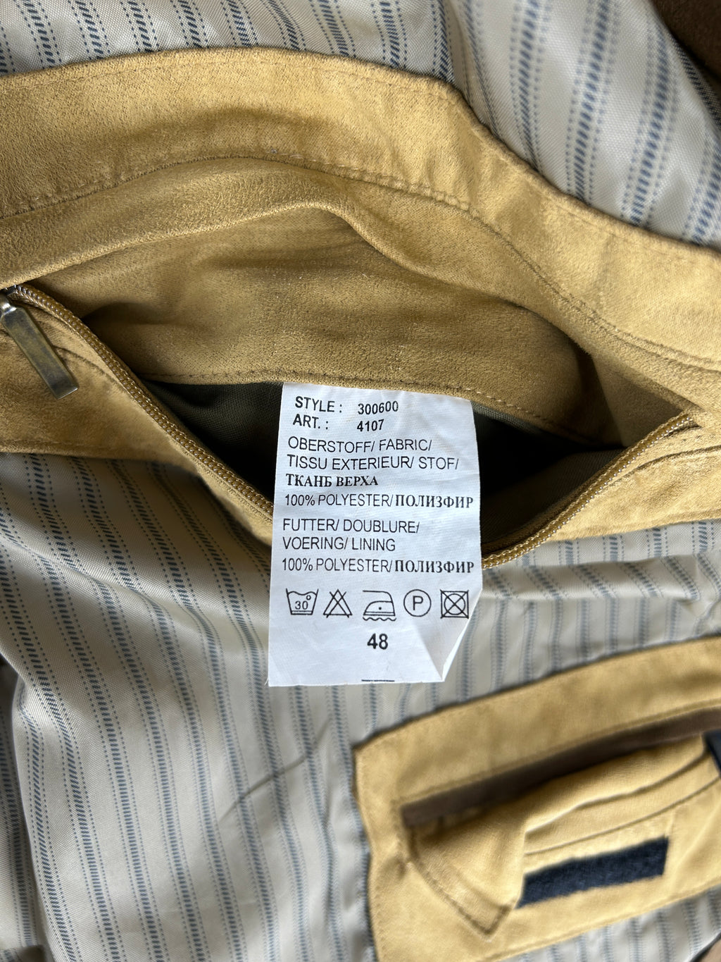 Bomber in pelle scamosciata cammello vintage – Donna Taglia L (IT 46)