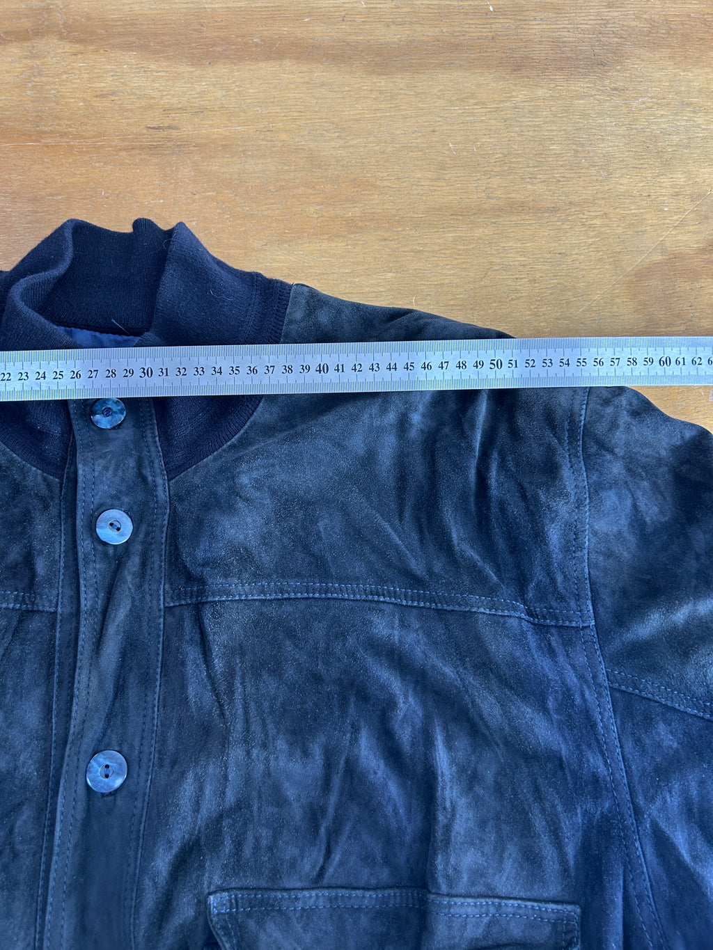 Bomber in pelle scamosciata nero vintage – Uomo Taglia L