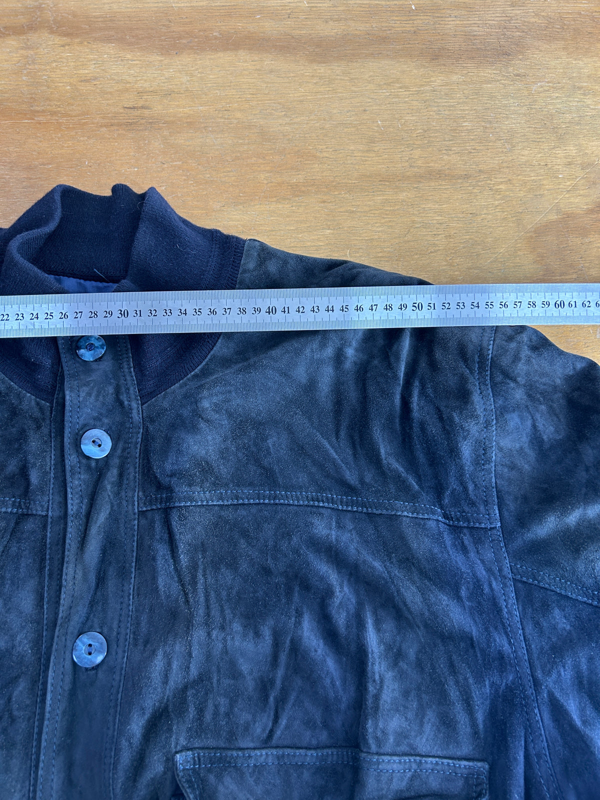 Bomber in pelle scamosciata nero vintage – Uomo Taglia L