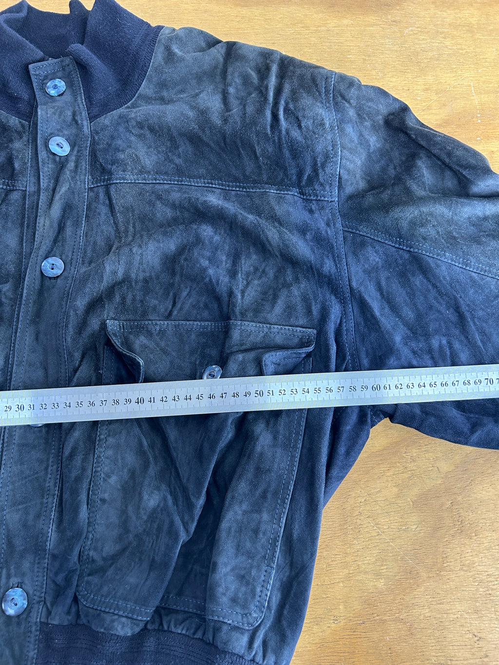 Bomber in pelle scamosciata nero vintage – Uomo Taglia L