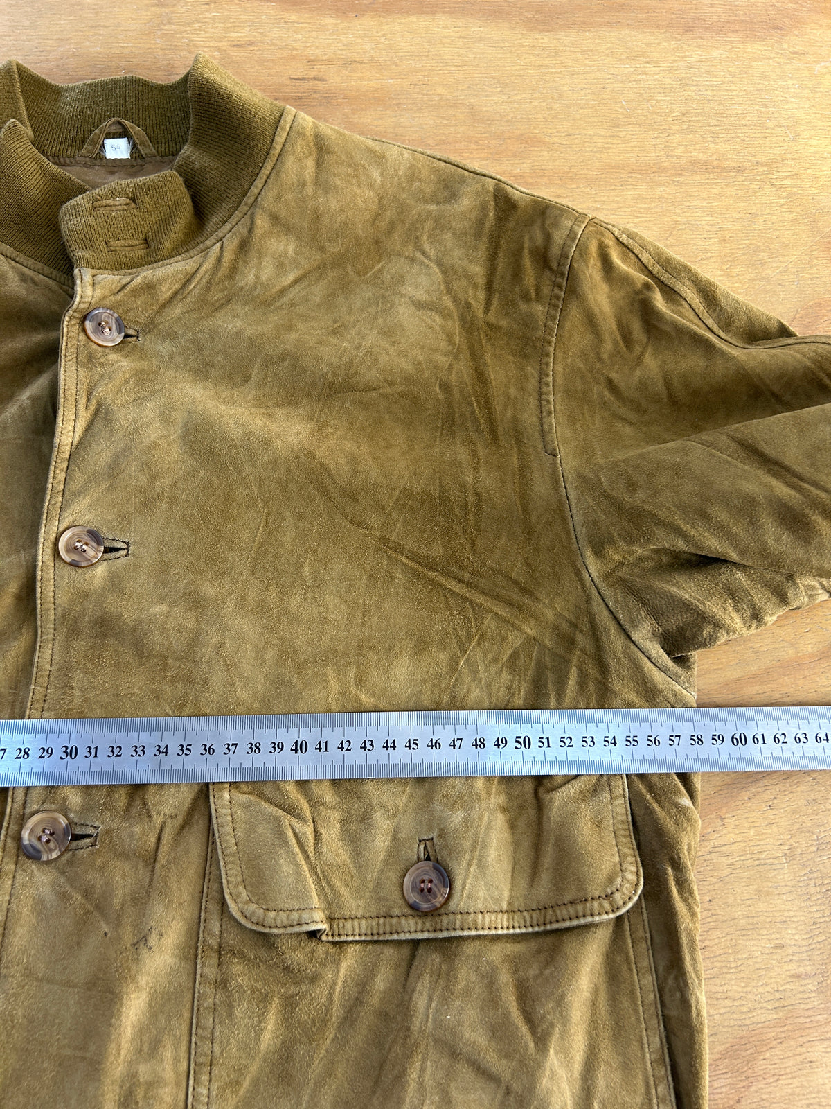 Bomber in pelle scamosciata senape vintage – Uomo Taglia L