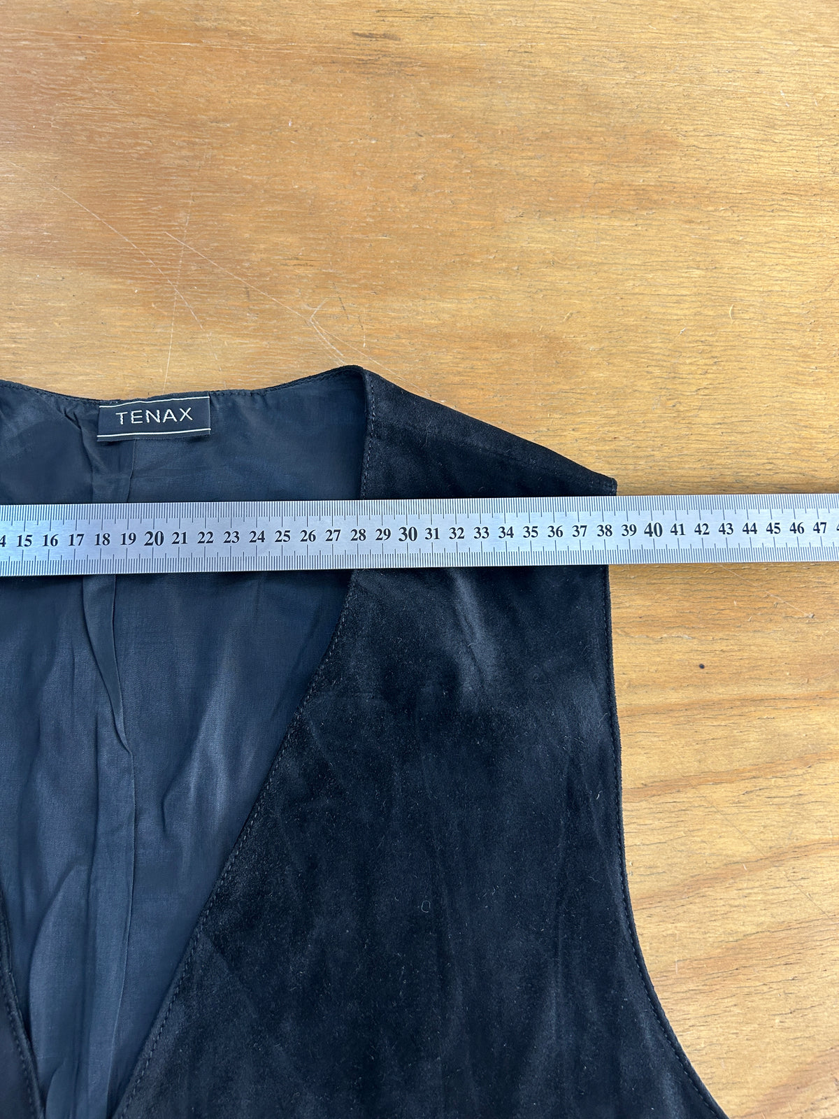 Gilet in pelle scamosciata blu vintage – Donna Taglia M