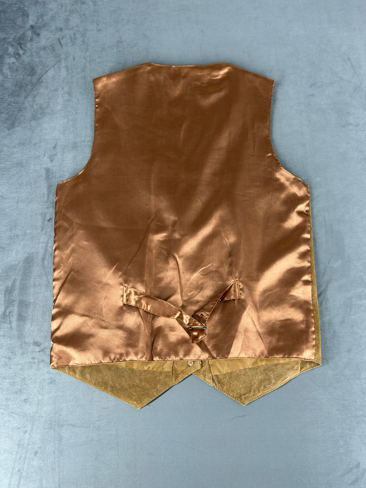 Gilet in pelle scamosciata cammello vintage – Donna Taglia M