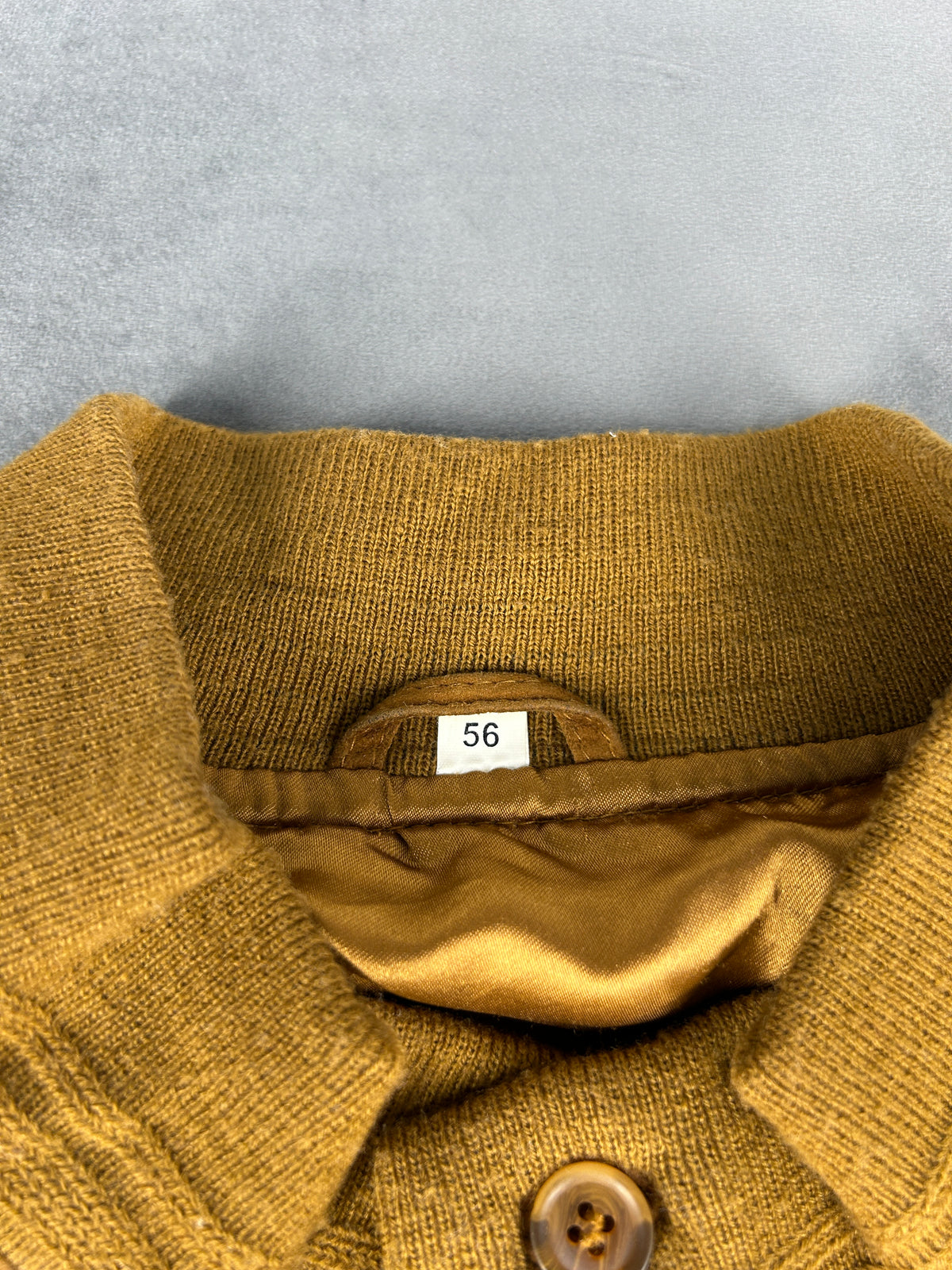 Bomber in pelle scamosciata senape vintage – Uomo Taglia 3XL (IT 56)
