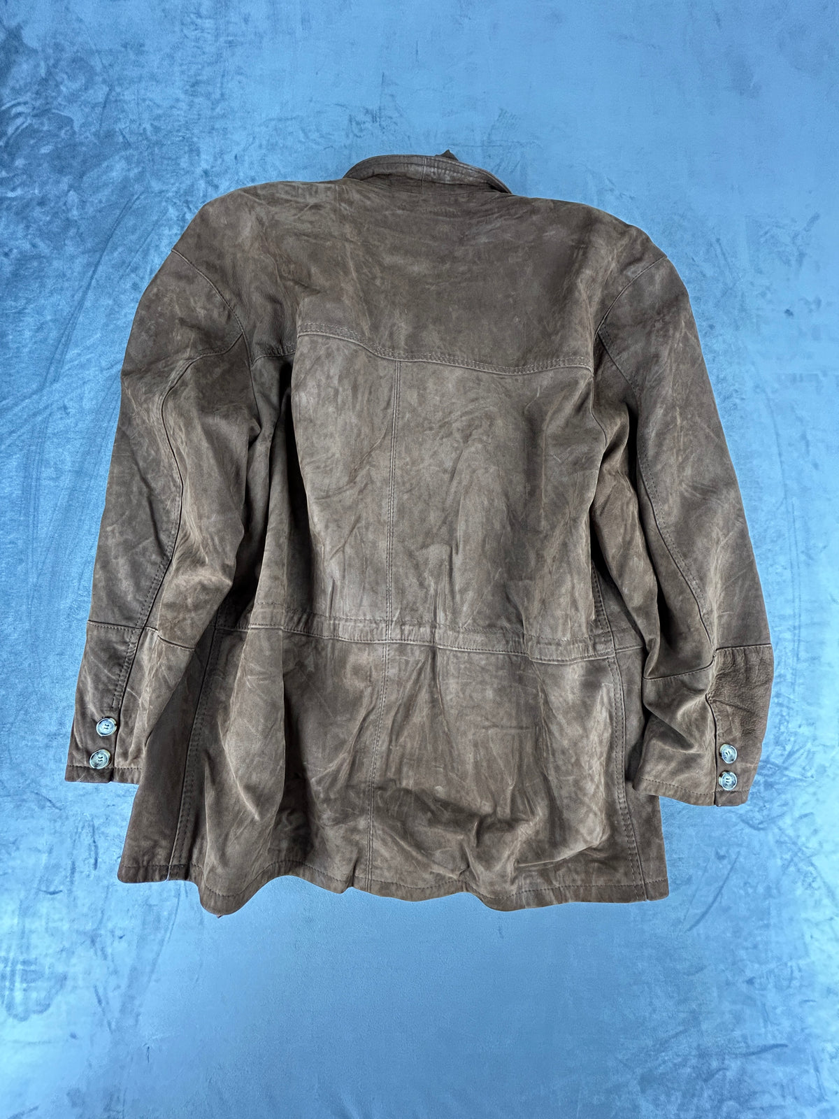 Giacca in pelle scamosciata marrone vintage – Uomo Taglia L