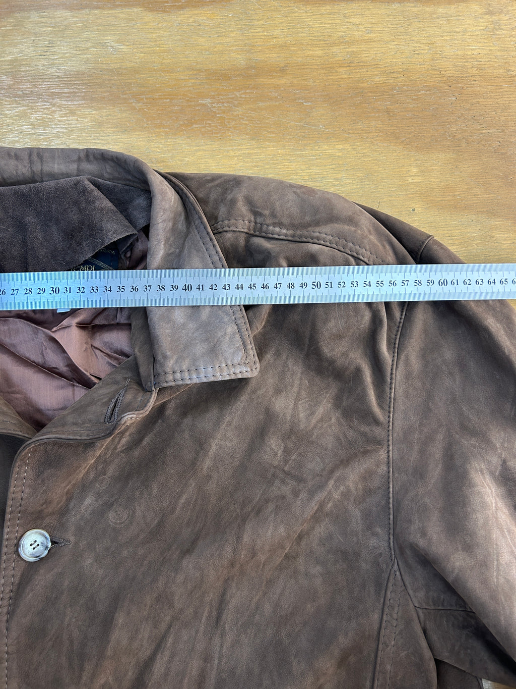 Giacca in pelle scamosciata marrone vintage – Uomo Taglia L