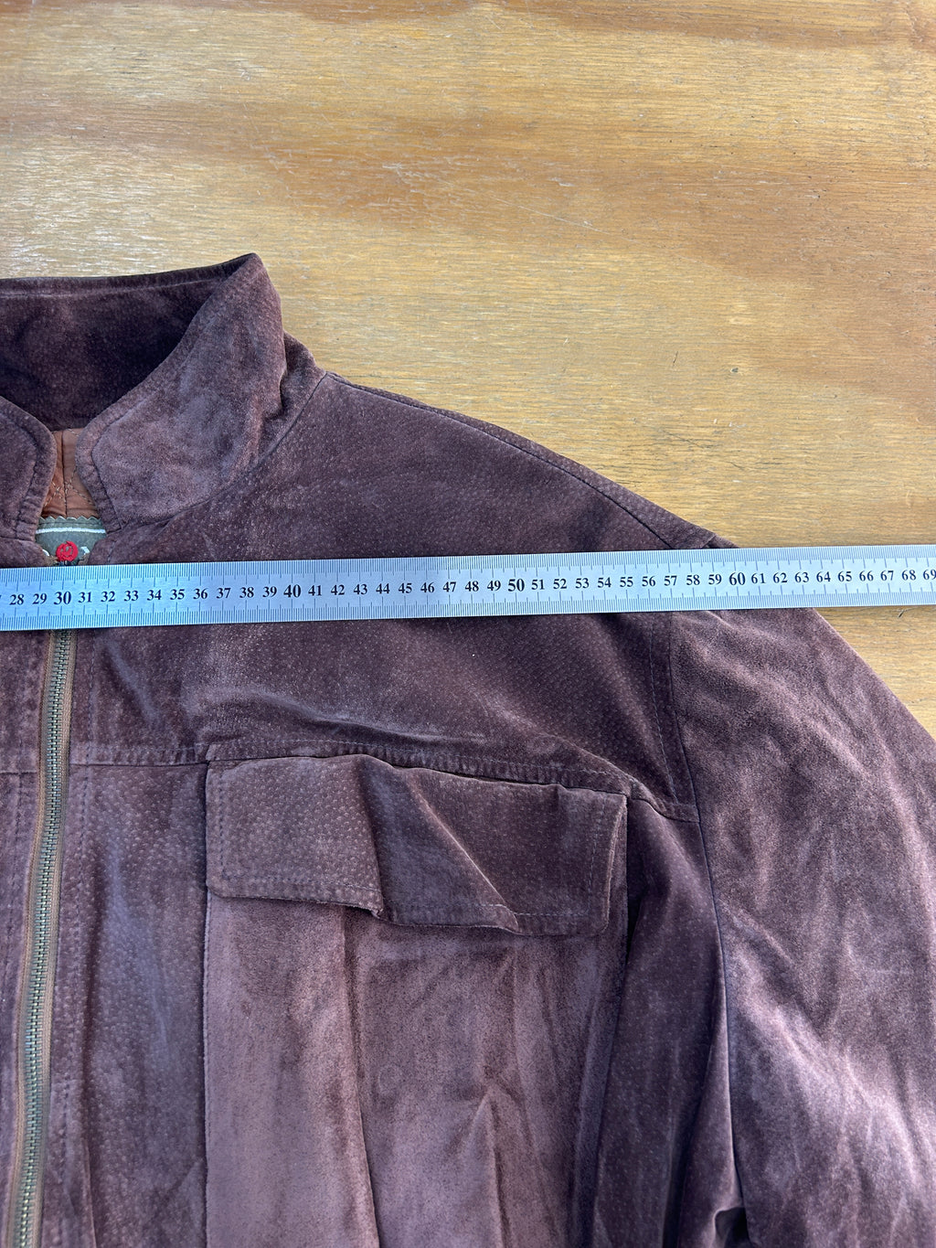 Parka in pelle scamosciata malva vintage – Donna Taglia XL