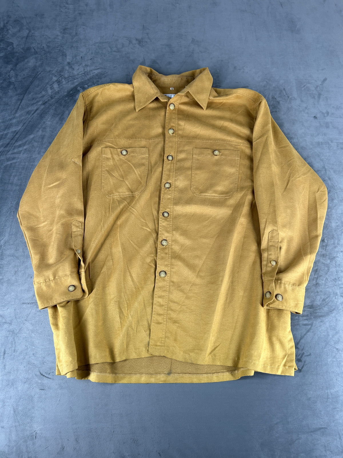 Camicia effetto camoscio senape vintage – Unisex Taglia L
