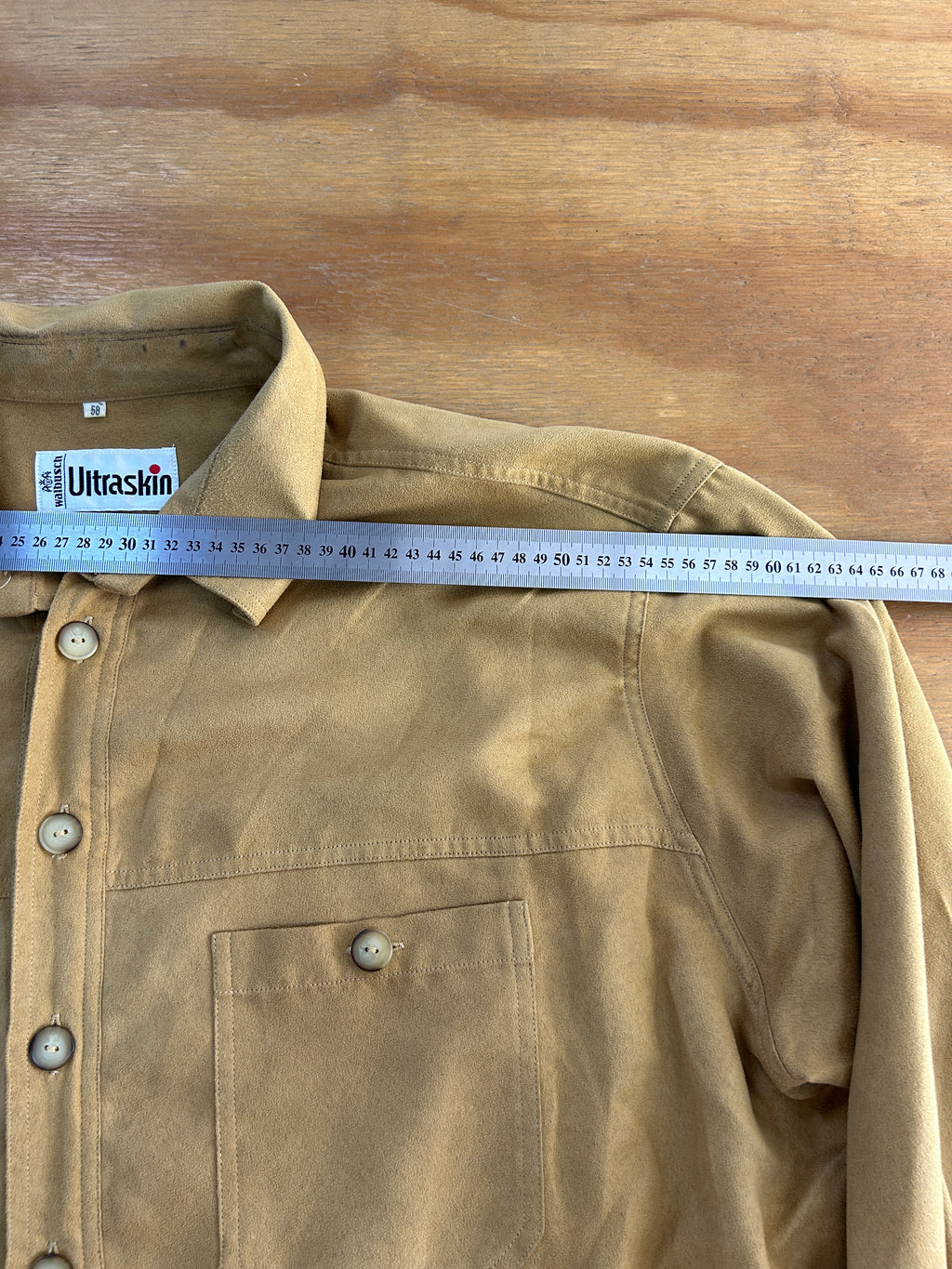 Camicia effetto camoscio senape vintage – Unisex Taglia L