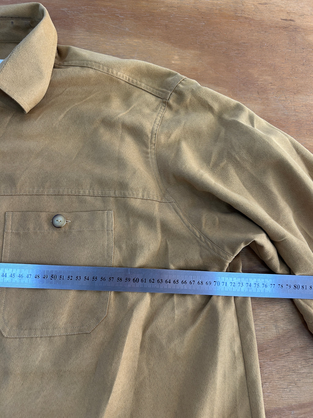 Camicia effetto camoscio senape vintage – Unisex Taglia L
