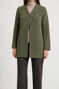 Giacca in bouclé verde vintage – Donna Taglia M