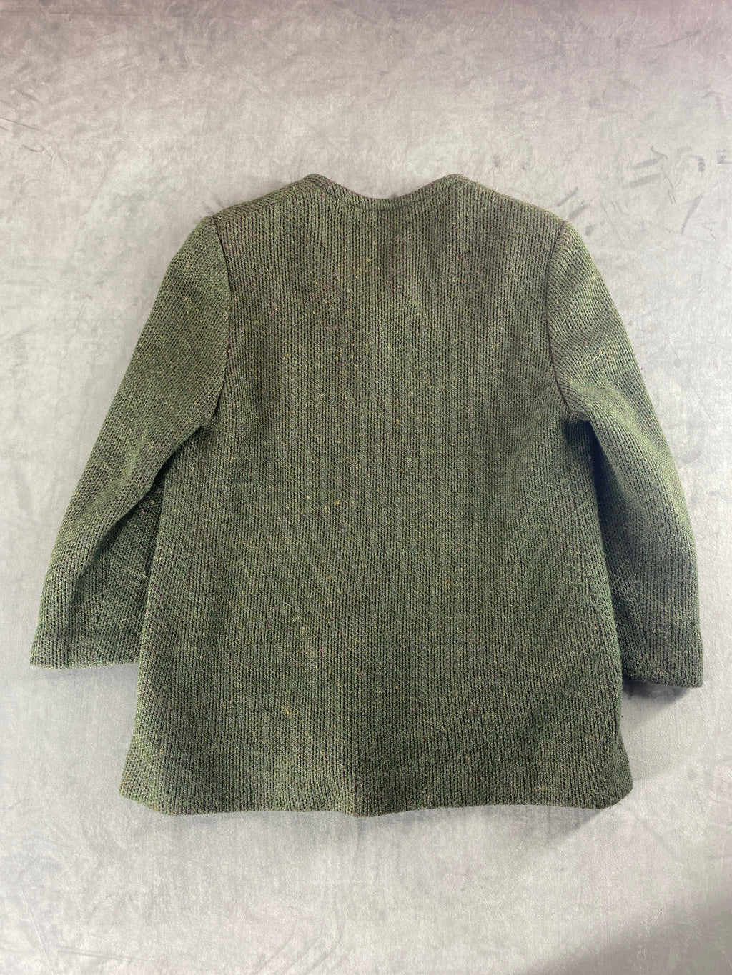 Giacca in bouclé verde vintage – Donna Taglia M