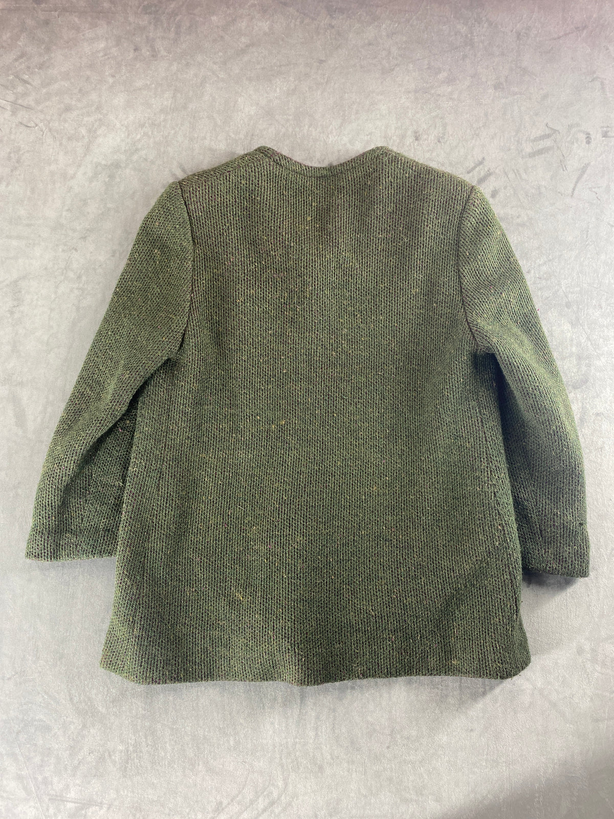 Giacca in bouclé verde vintage – Donna Taglia M