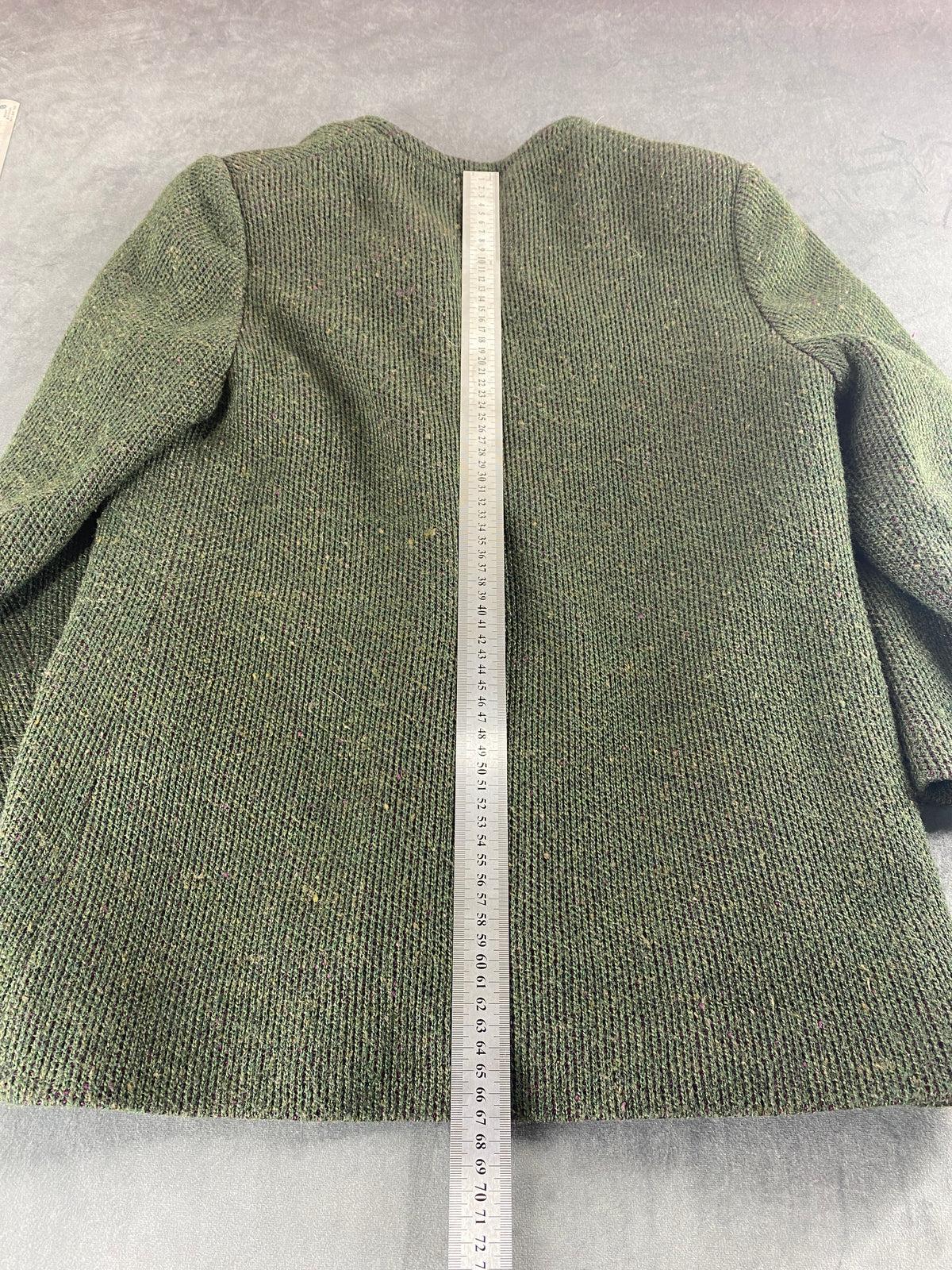 Giacca in bouclé verde vintage – Donna Taglia M