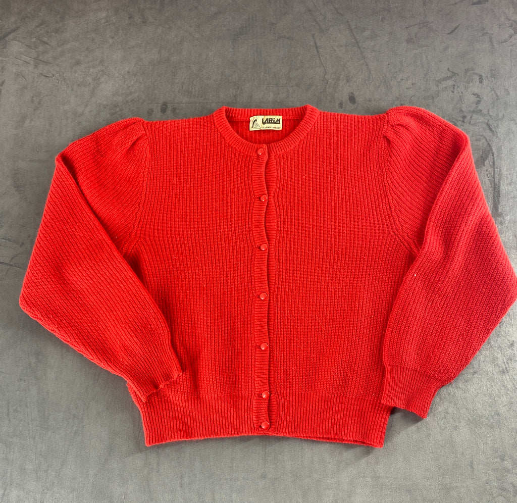 Cardigan in maglia rosso vintage – Donna Taglia L