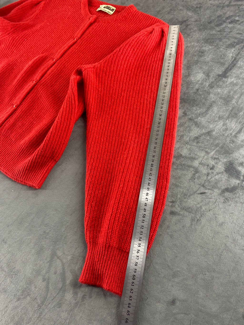 Cardigan in maglia rosso vintage – Donna Taglia L