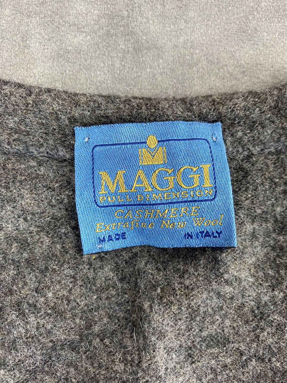Gilet in maglia grigio motivo rombi vintage – Donna Taglia L