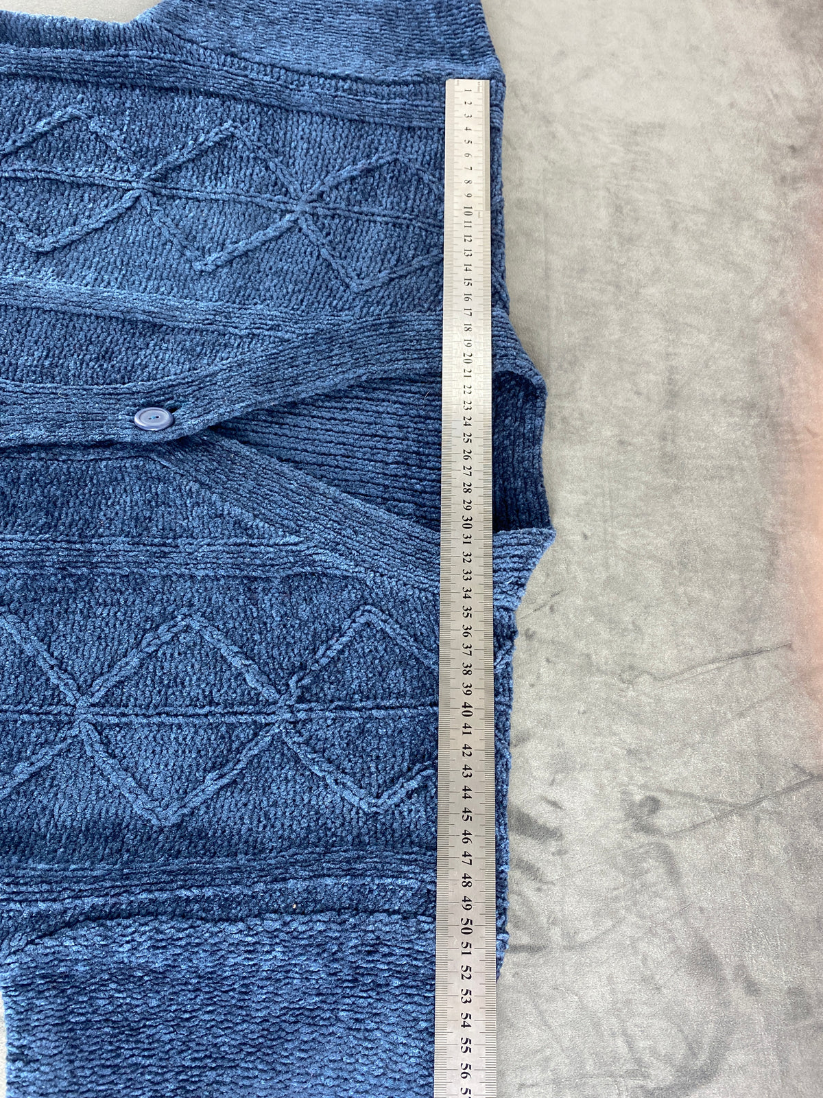 Cardigan in ciniglia blu vintage – Donna Taglia L