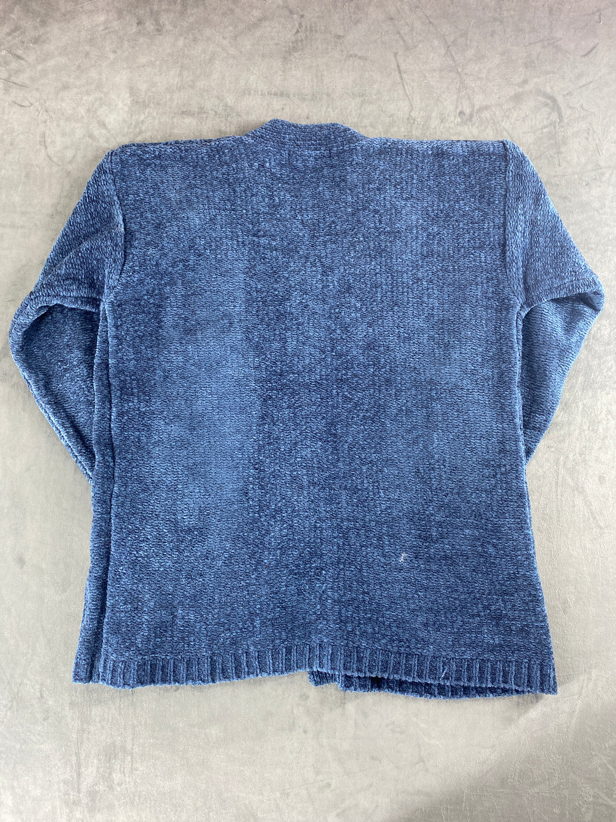 Cardigan in ciniglia blu vintage – Donna Taglia L