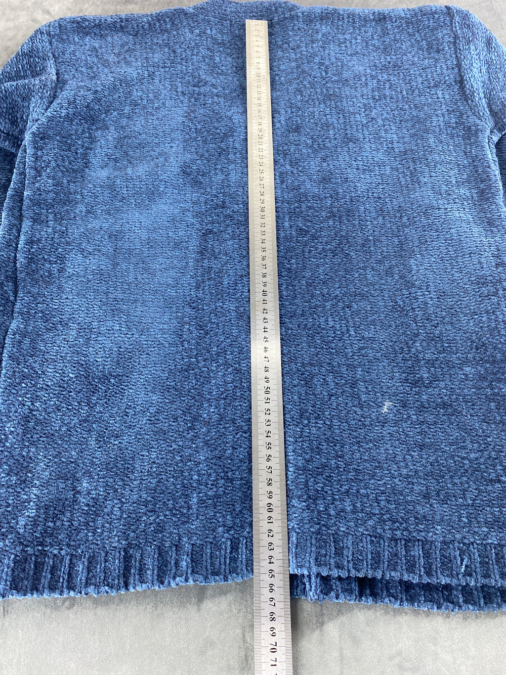 Cardigan in ciniglia blu vintage – Donna Taglia L