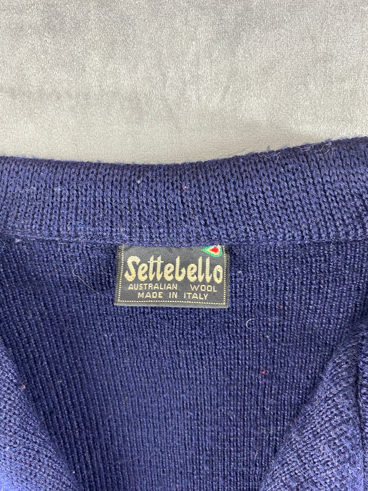 Blazer in maglia di lana blu navy Settebello vintage – Donna Taglia M (IT 42)