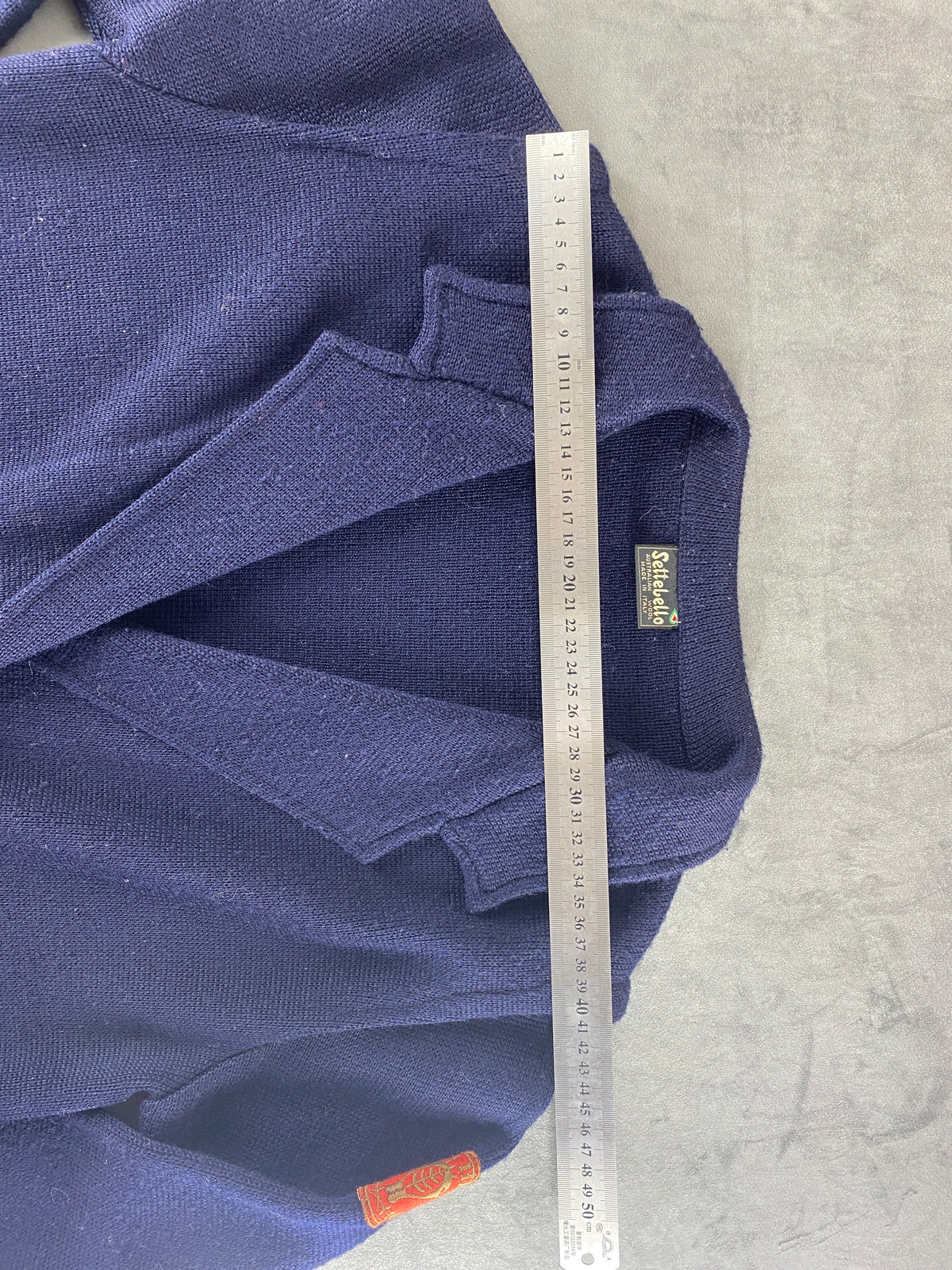 Blazer in maglia di lana blu navy Settebello vintage – Donna Taglia M (IT 42)