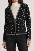 Cardigan Twinset nero con perline vintage – Donna Taglia XL