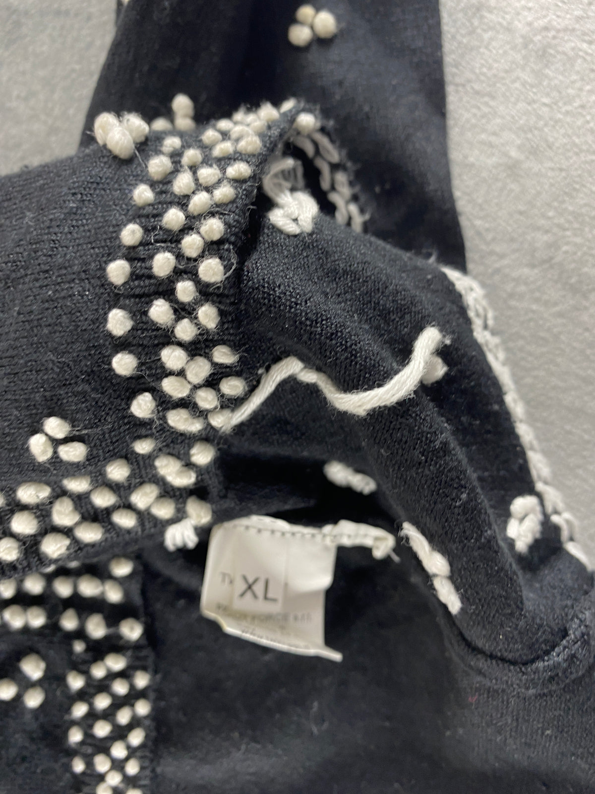 Cardigan Twinset nero con perline vintage – Donna Taglia XL