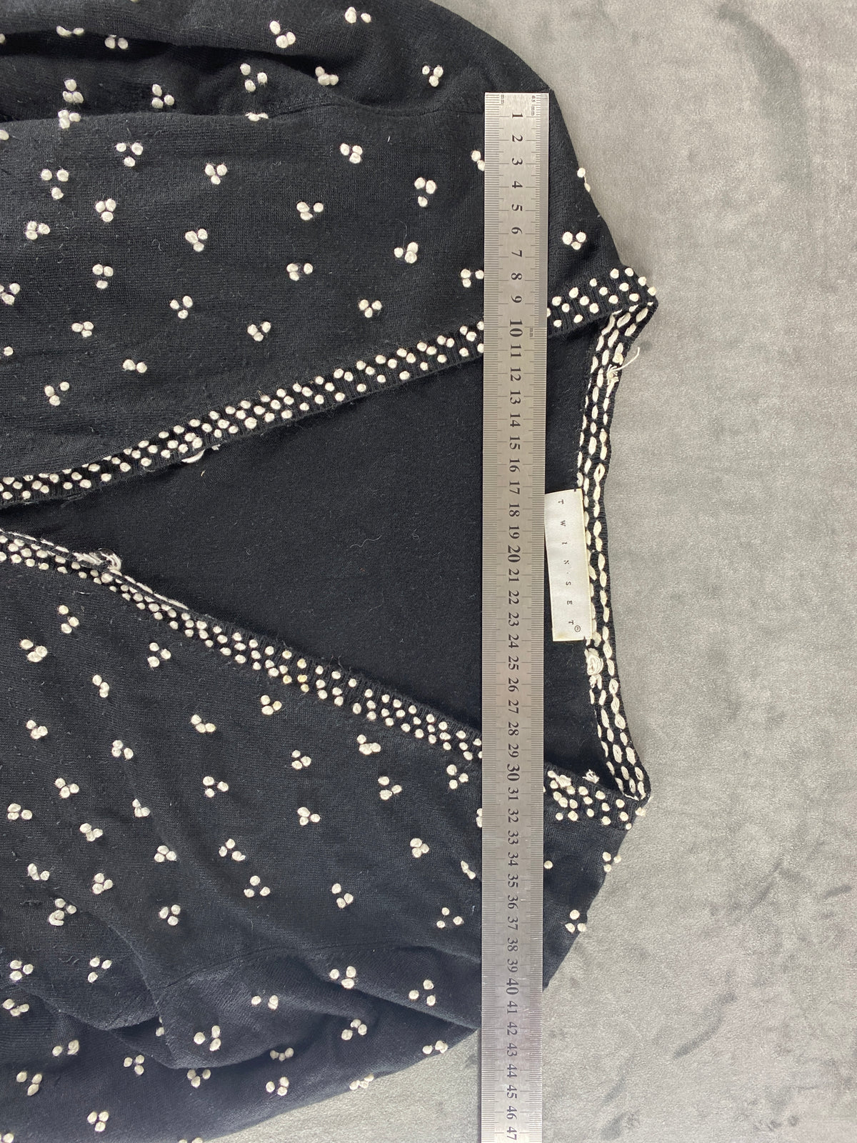 Cardigan Twinset nero con perline vintage – Donna Taglia XL